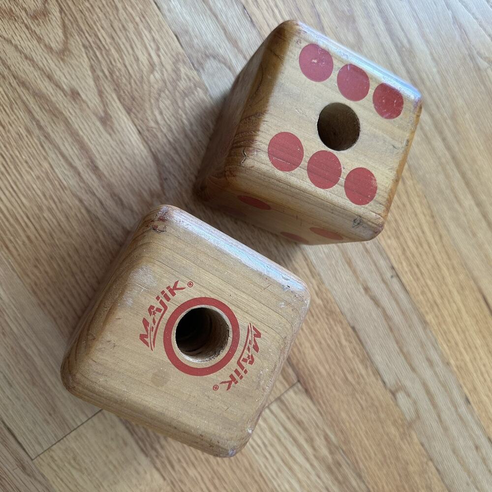MAJIK Vintage Giant Wooden Yard Dice Outdoor Games Giant Yard Lawn Games BP